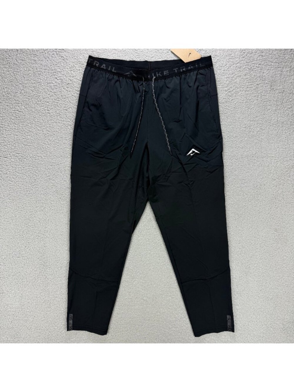 Nike Trail Pants Mens Large L Black Dawn Range Dri Fit Track Running Trousers